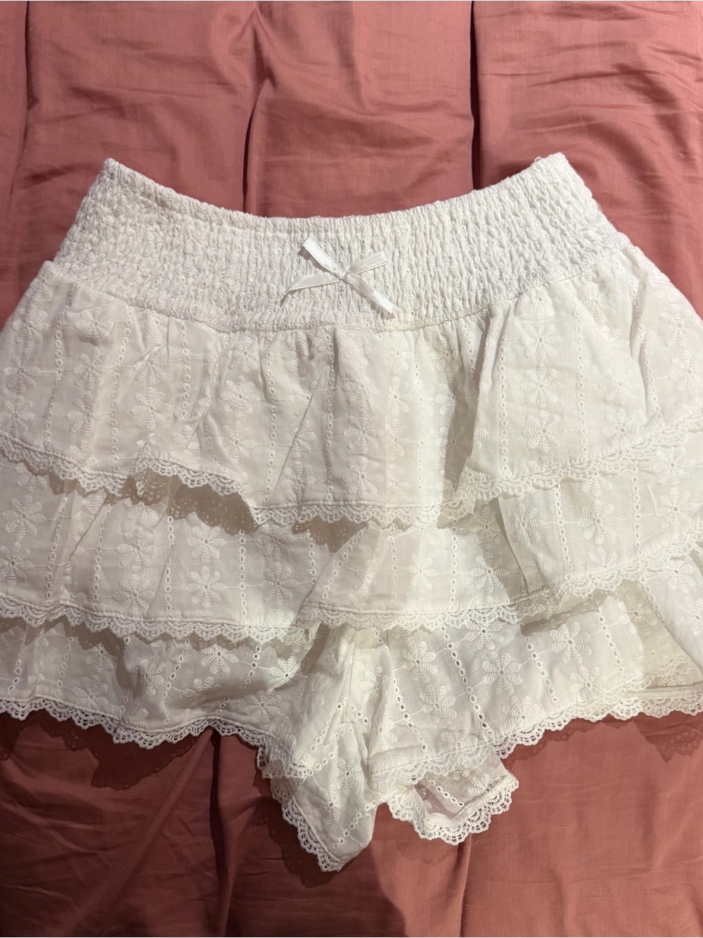White Ruffled Eyelet Women’s Skort